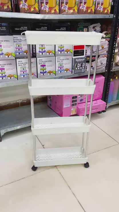 🛒 Smart Slim Trolley – 4 Tier Storage Rack 🛒